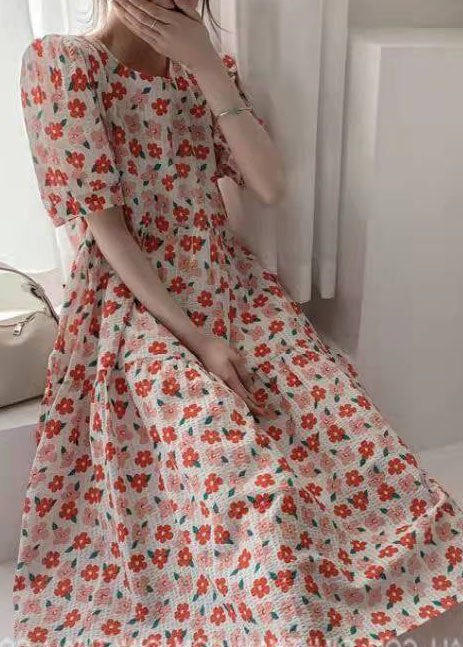 Gelbe Baumwoll-Leinen-Kleiderdrucke Kaftan Sommerkleider mit V-Ausschnitt