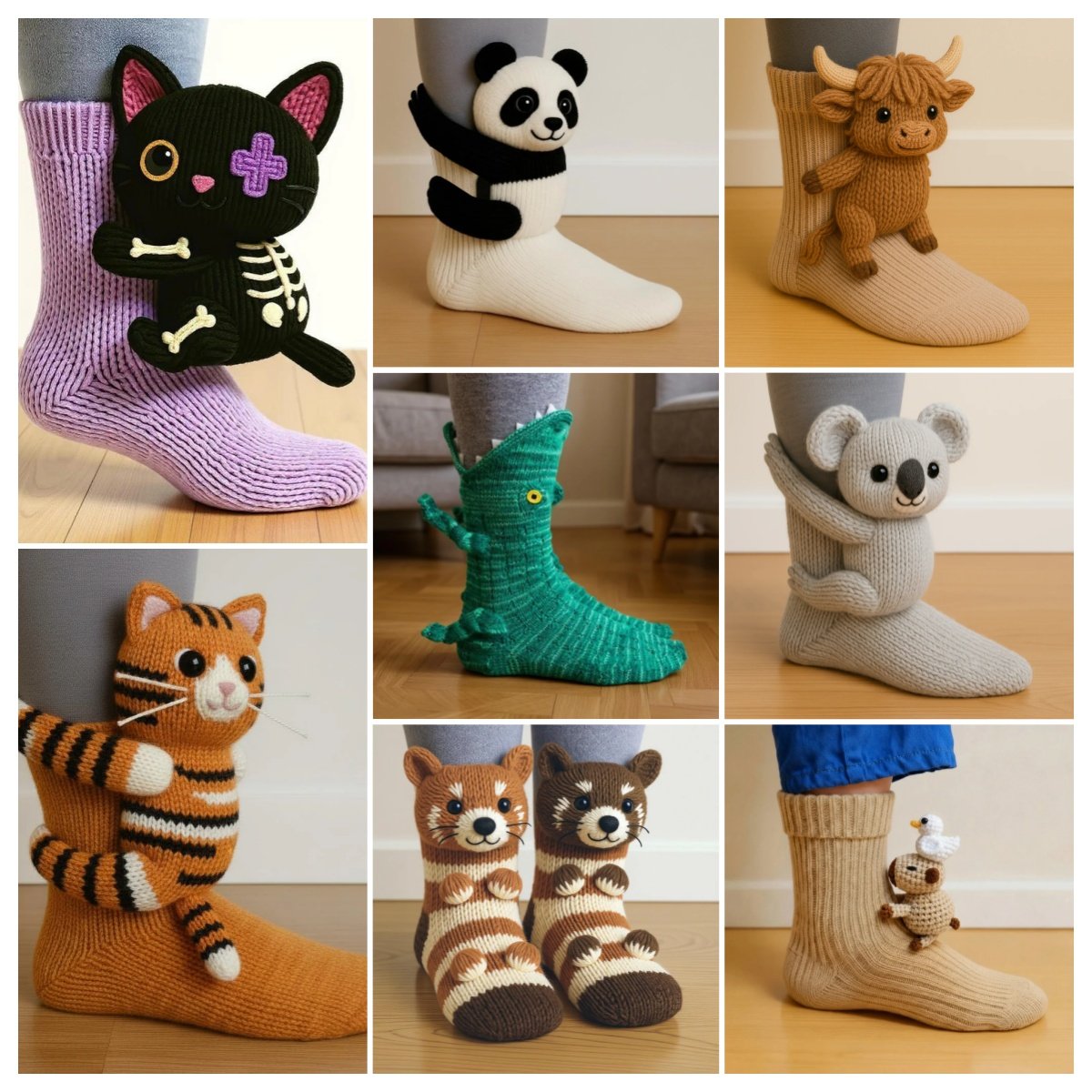 🎄3D Knit Animal Socks