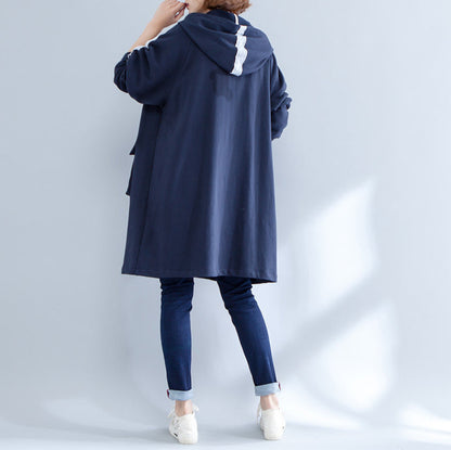 Herbst Marine Casual Sportmantel Baumwolle Plus Size Fit Reißverschluss Oberbekleidung