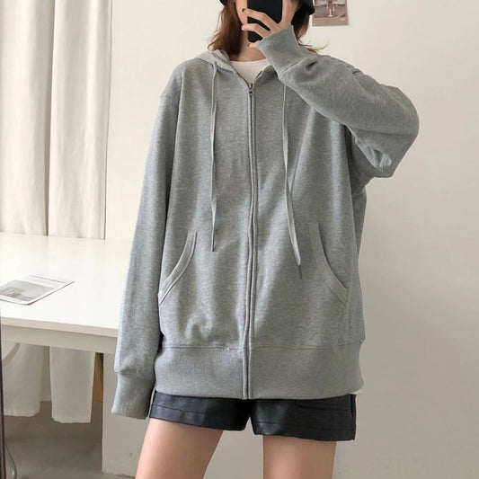 Herbst Grau casual baumwolle mäntel chunky oversize mit kapuze langarm kurze strickjacken outwear
