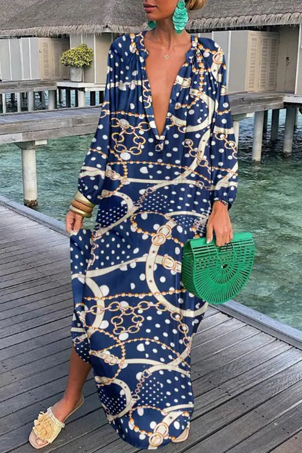 ABSTRACT BUTTON SHIRT DRESS