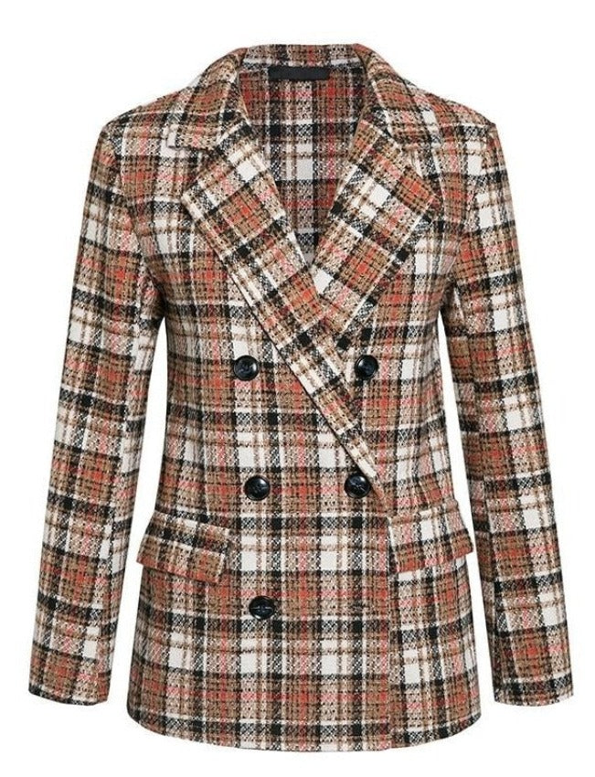 Autumn Chestnut Brown British Tartan Coat