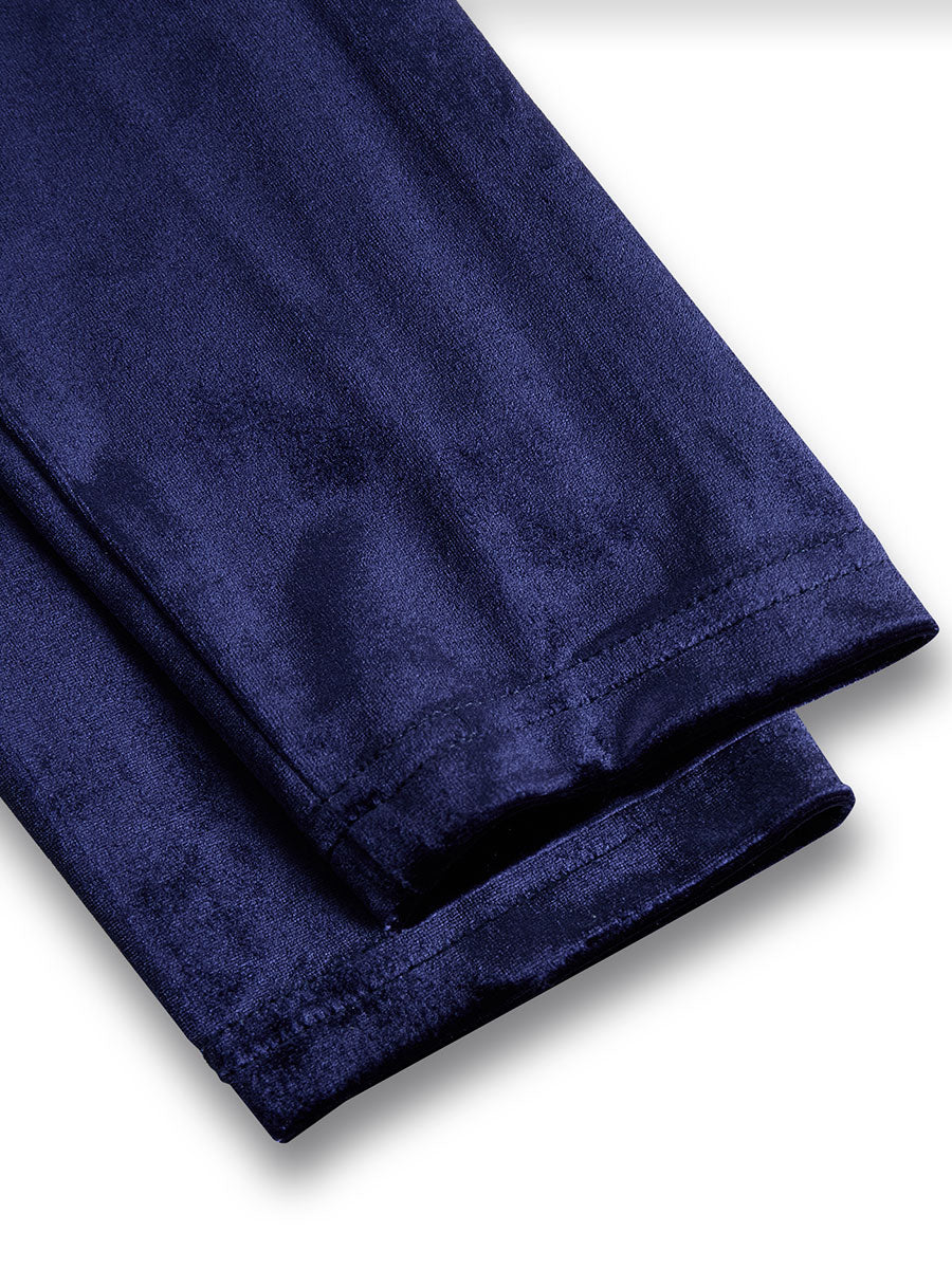 Luxurious   Velvet Long-Sleeve Midi Dress