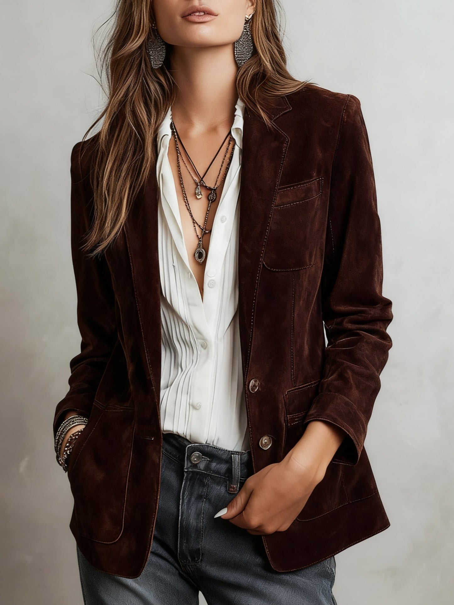 Vintage Brown Suede Jacket
