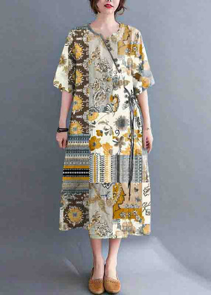 Lockeres grünes Maxi-Sommerkleid aus Chiffon mit Knöpfen