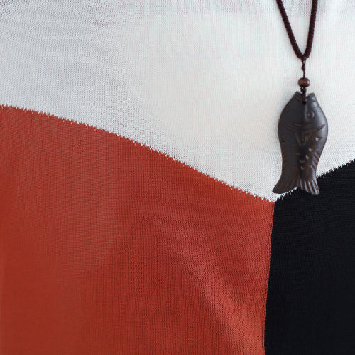 Baggy lose Patchwork Herbst Wollstrickoberteile Plus Size Langarmpullover Pullover