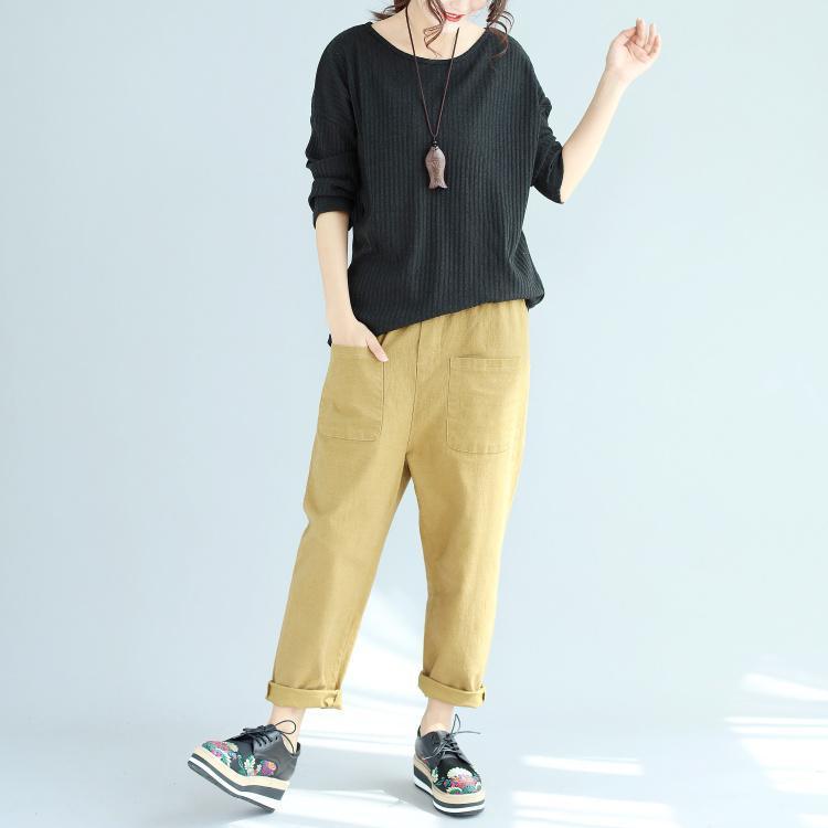 Baggy lockerer Winterwollpullover schwarz fit Langarm Strickpullover