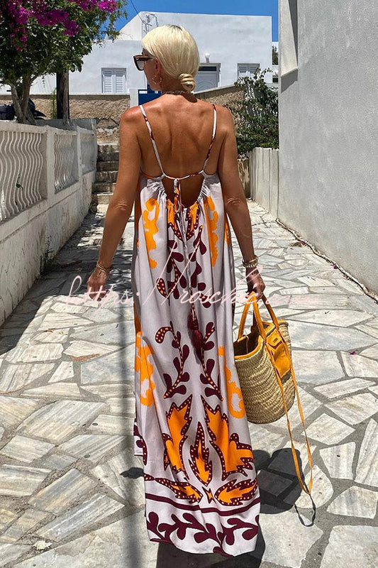 Ethnic Print Loose Cami Maxi Dress