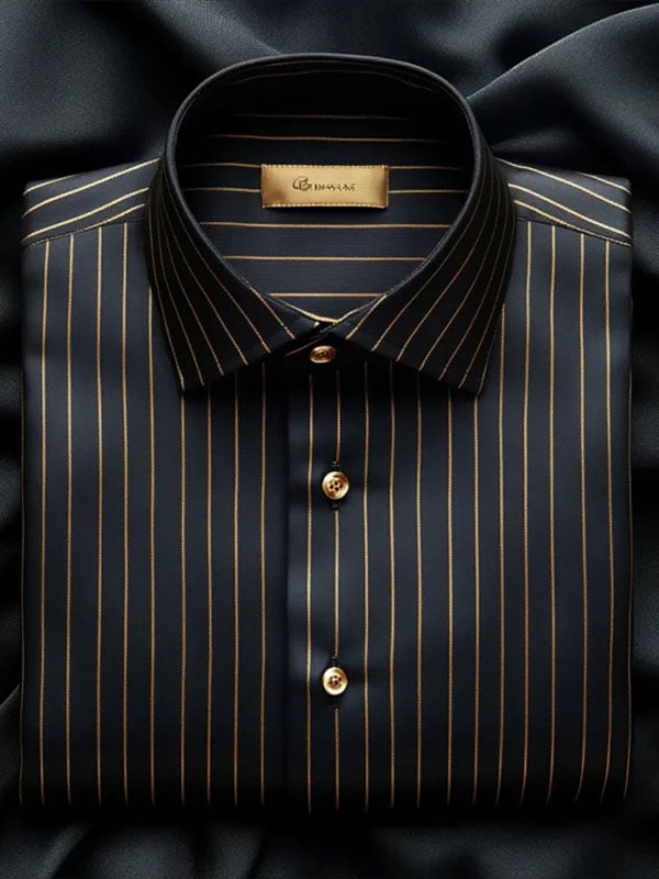 Men's Light Luxury Business Striped Print Shirt