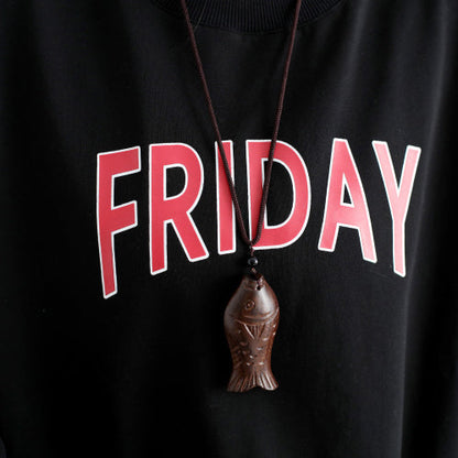 schwarzer Baumwollpullover mit Alphabet-Print in Übergröße, modische, dicke Oberteile mit Fledermausärmeln