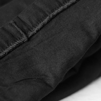 schwarze Winterhose weites Bein dicke Baumwolle gestapelte Crop-Hose warm 2024