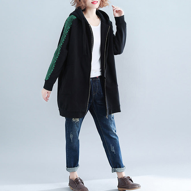 Boutique schwarz baumwolle tops plussize baumwolle kleidung stickerei baumwolle t-shirt