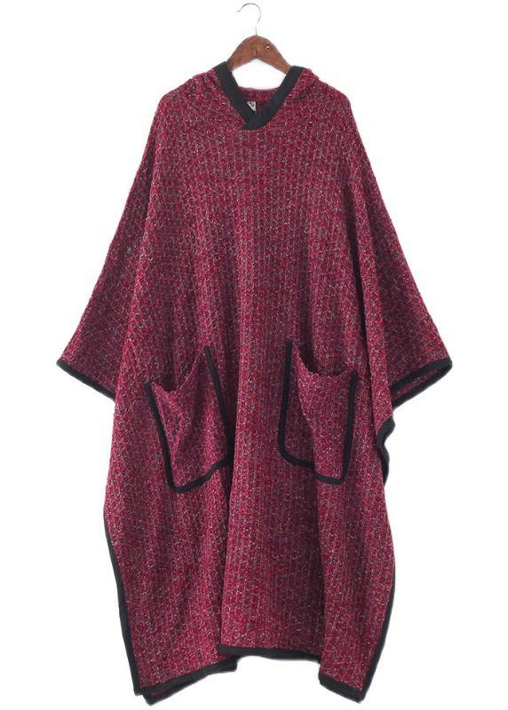 boutique plus size clothing long winter coat women black hooded large hem Woolen Coats - SooLinen