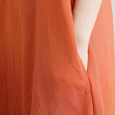 kurzes Baumwollkleid in Übergröße Falsches zweiteiliges Kurzarm-Kleid in Grün