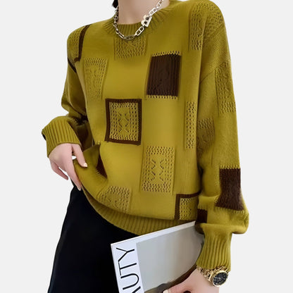 Autumn/Winter Color-Blocked Comfortable and Elegant Sweater