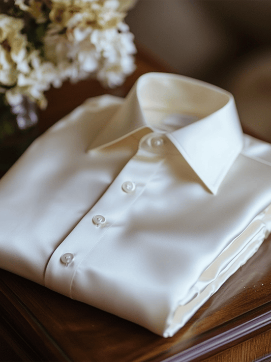 Men's Luxury Silk Business Classic Long Sleeve Shirt