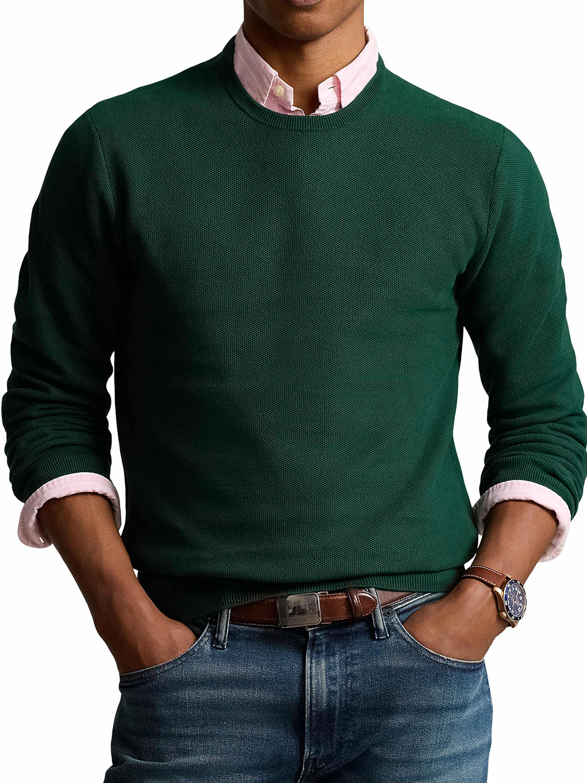 Men's Fashionable Retro Round Neck Long Sleeve Sweater