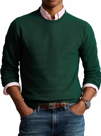 Men's Fashionable Retro Round Neck Long Sleeve Sweater