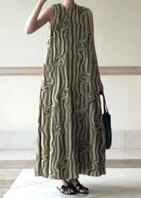 Handgemachte schwarze Leinenkleider O-Ausschnitt ärmellose Baumwollroben Sommerkleider