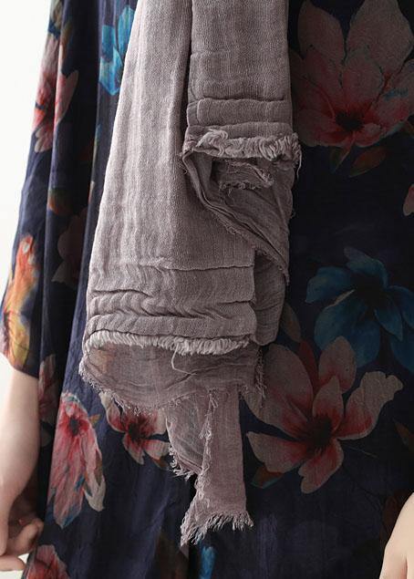 casual cotton linen striped scarves new Cinched big scarf - SooLinen