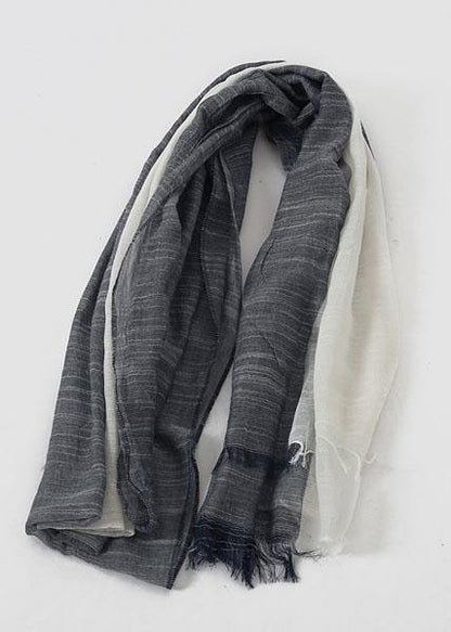 casual double color warm scarves black sunscreen silk scarf - SooLinen