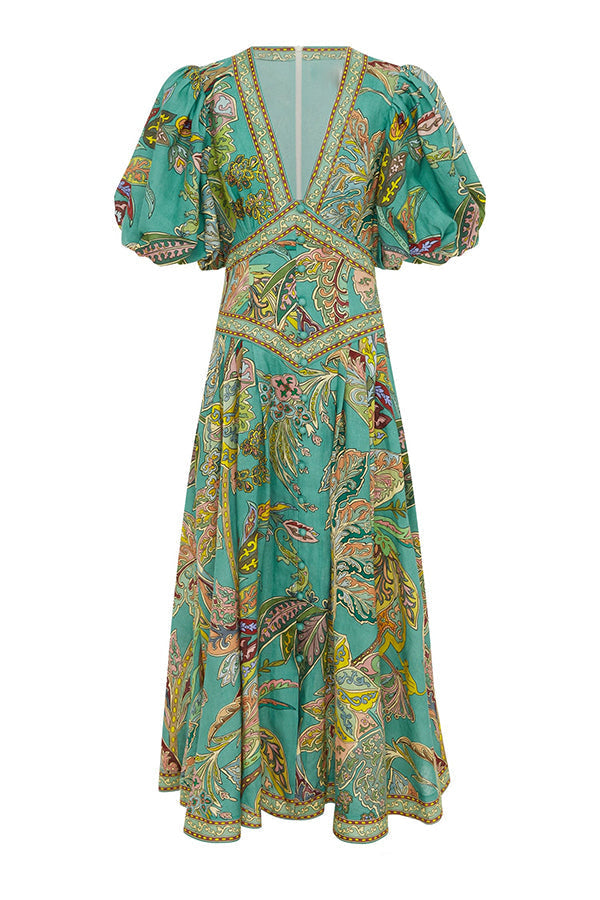 Romantic Seaside Frill Layered Midi Dress