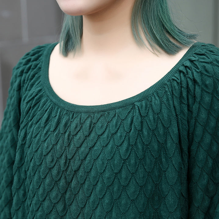 Grobstrickkleid in Schwarz, Oversize-Strickpullover mit Rundhalsausschnitt, Boutique-Strickpullover mit langen Ärmeln