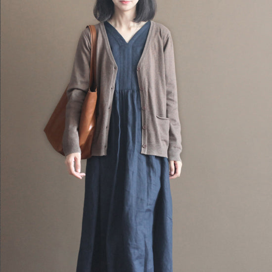 kuscheliger Schokoladen-Kuschelpullover übergroße Strickoberteile Feines Winterhemd mit V-Ausschnitt Kaninchenfell