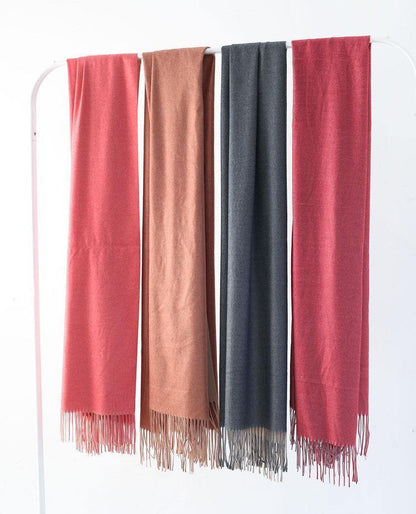 dark red women warm scarves warm rectangle big shawl - SooLinen
