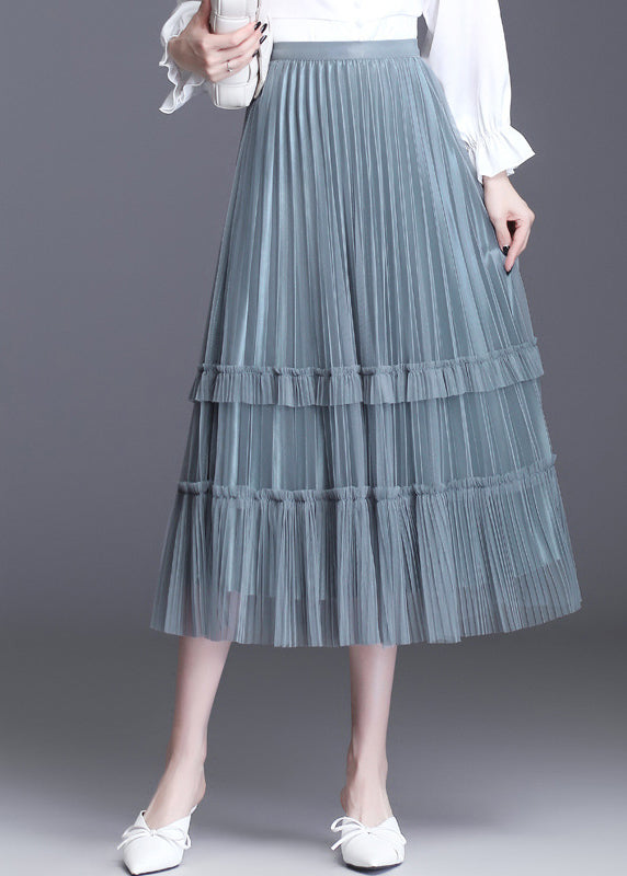 diy Grauer Patchwork-A-Linien-Herbstrock mit hoher Taille