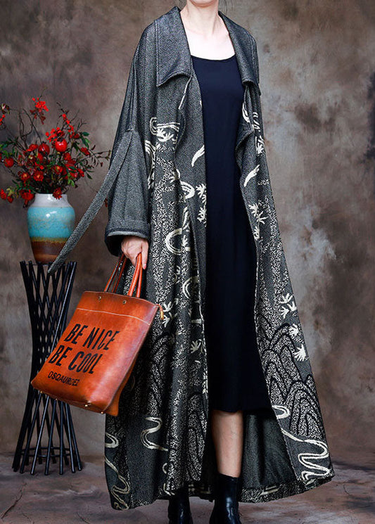 DIY Grauer Jacquard-Wintermantel mit Peter-Pan-Kragen