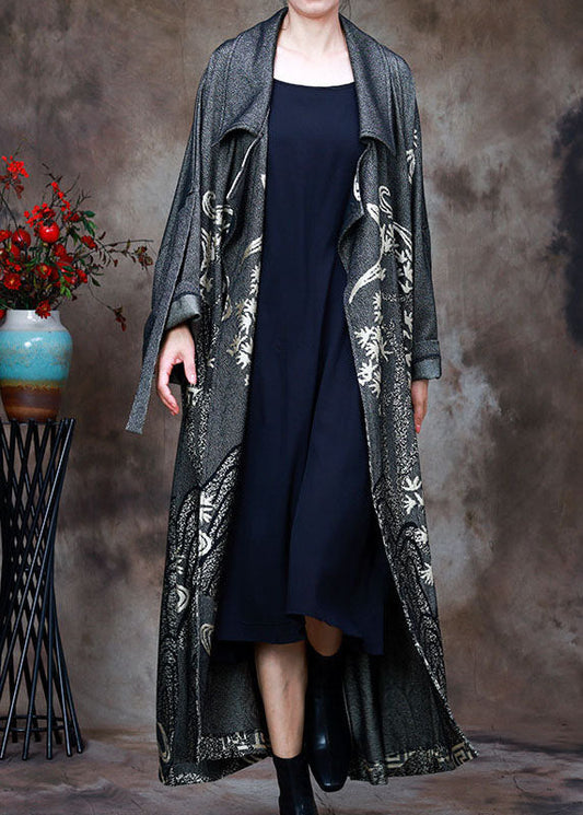 DIY Grauer Jacquard-Wintermantel mit Peter-Pan-Kragen