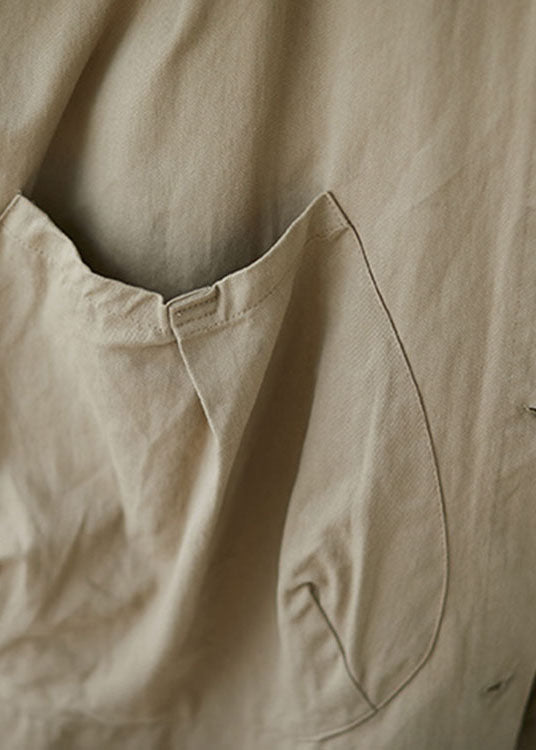 diy Khaki Kapuzentaschen Baumwollmantel Frühling