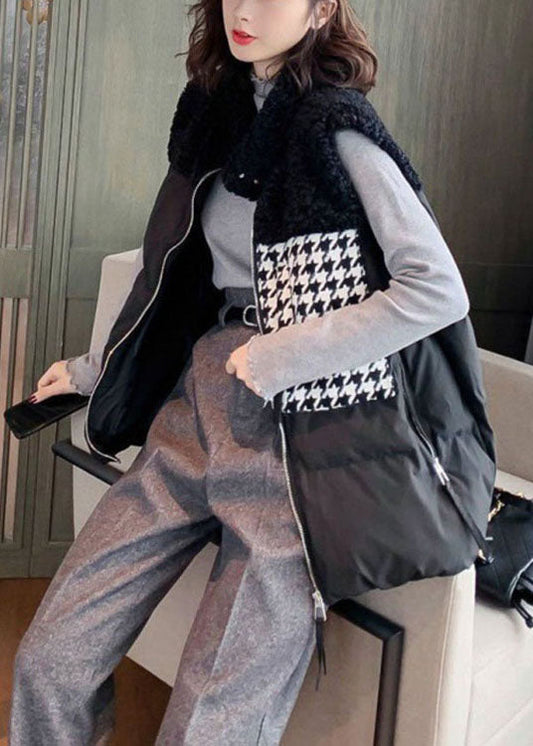 DIY weiße ärmellose Pufferweste mit losen Taschen und Reißverschluss für den Winter