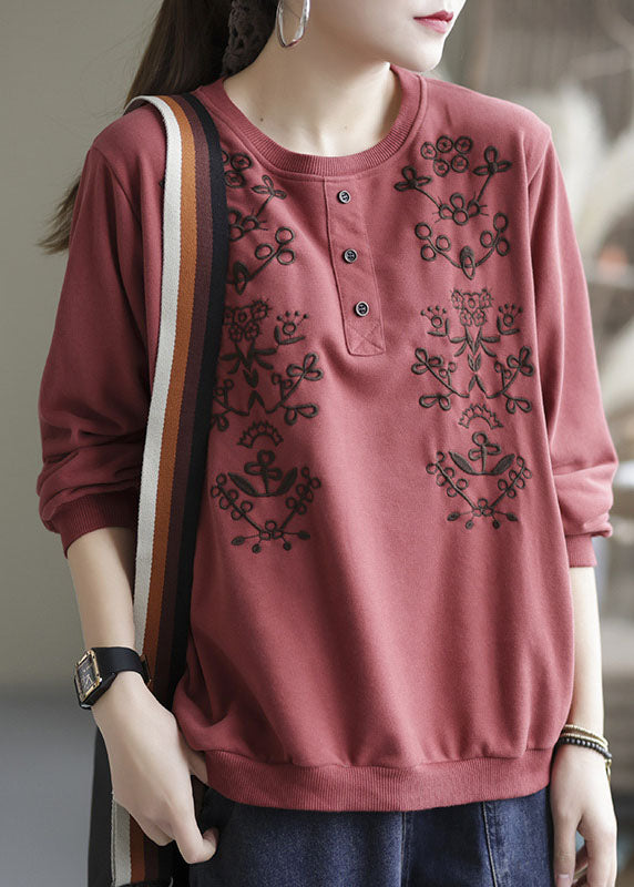 diy gelb bestickte Blumen-Baumwoll-Tops Frühling