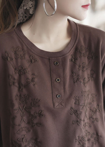 diy gelb bestickte Blumen-Baumwoll-Tops Frühling