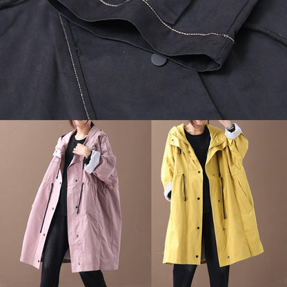 diy black fine clothes Wardrobes hooded drawstring pockets outwears - SooLinen