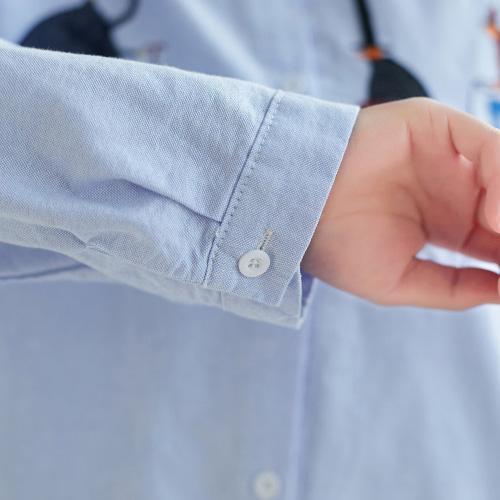 DIY blaue Baumwoll-Leinen-Tops Damenblusen Boho Nähdrucke Boxspringblusen