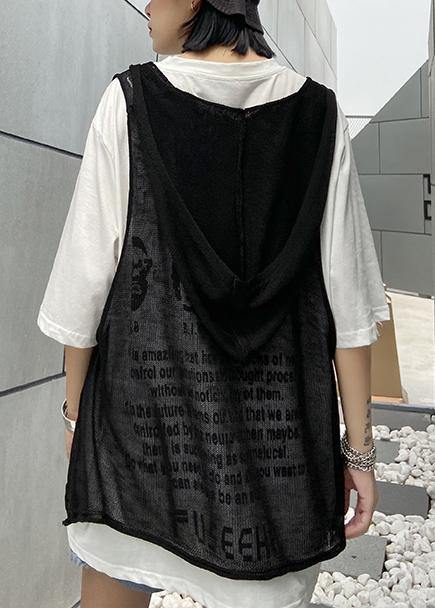 diy o neck Hole summer clothes For Women Wardrobes black tops - SooLinen