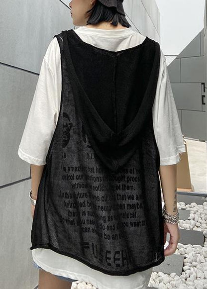 diy o neck Hole summer clothes For Women Wardrobes black tops - SooLinen