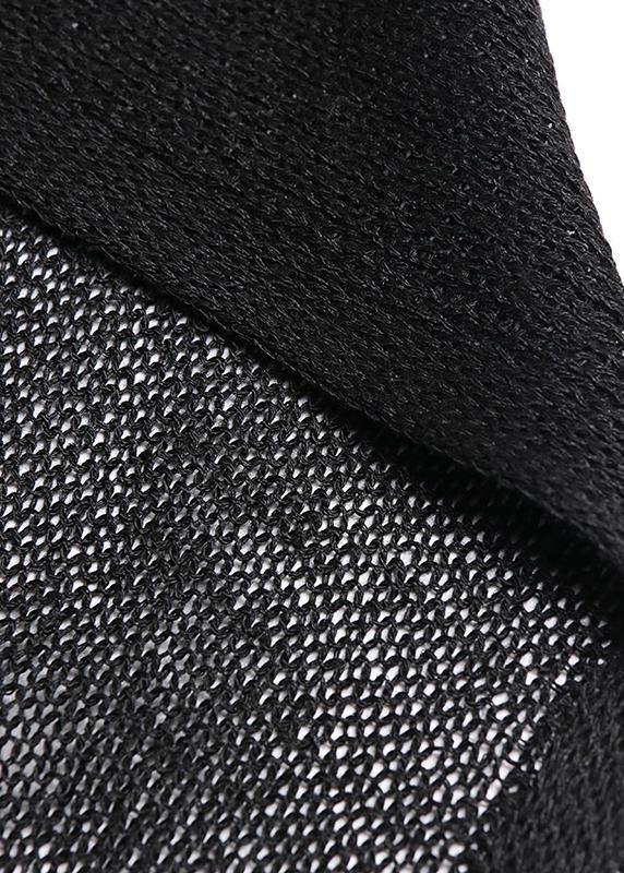 diy o neck Hole summer clothes For Women Wardrobes black tops - SooLinen