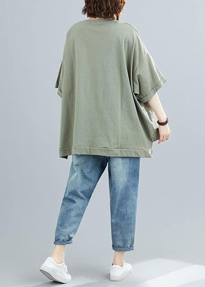 diy o neck cotton summerclothes For Women Wardrobes Cartoon print top - SooLinen