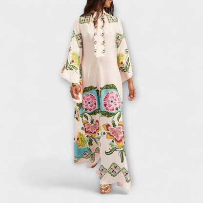 Lisa - Elegant Maxi Dress with Floral Print and Flowing Design
