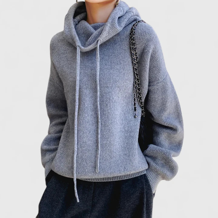 Sudadera con capucha de punto acogedor
