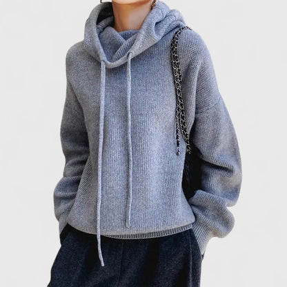 Sudadera con capucha de punto acogedor