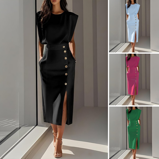 Women's Elegant Split Midi Dress