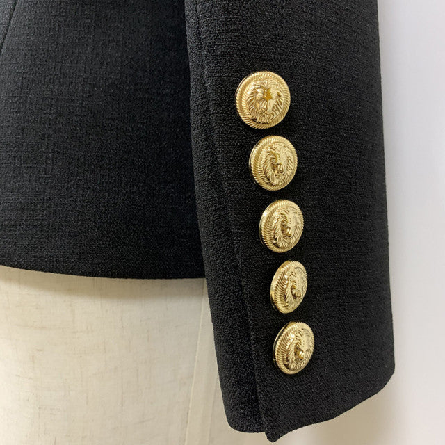 Double-breasted button-down suit jacket