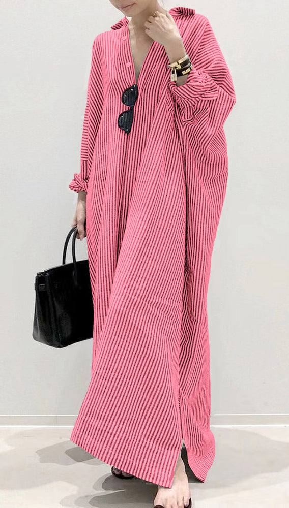 Boutique Schwarz Peter Pan Kragen Gestreiften hemden Kleid Frühling