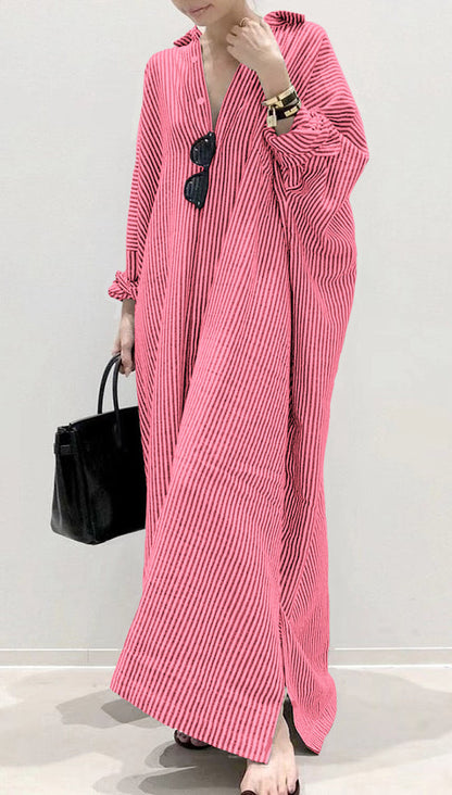 Boutique Schwarz Peter Pan Kragen Gestreiften hemden Kleid Frühling