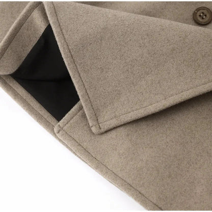 Stand-collar double-breasted loose-fit cropped casual jacket